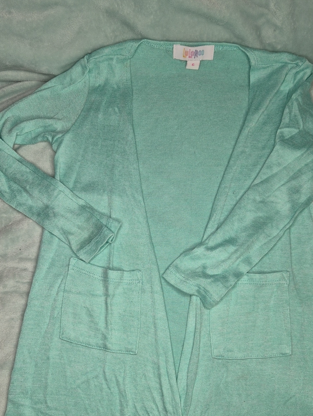 LuLaRoe Kids Sariah Size 6 Light Aqua Duster